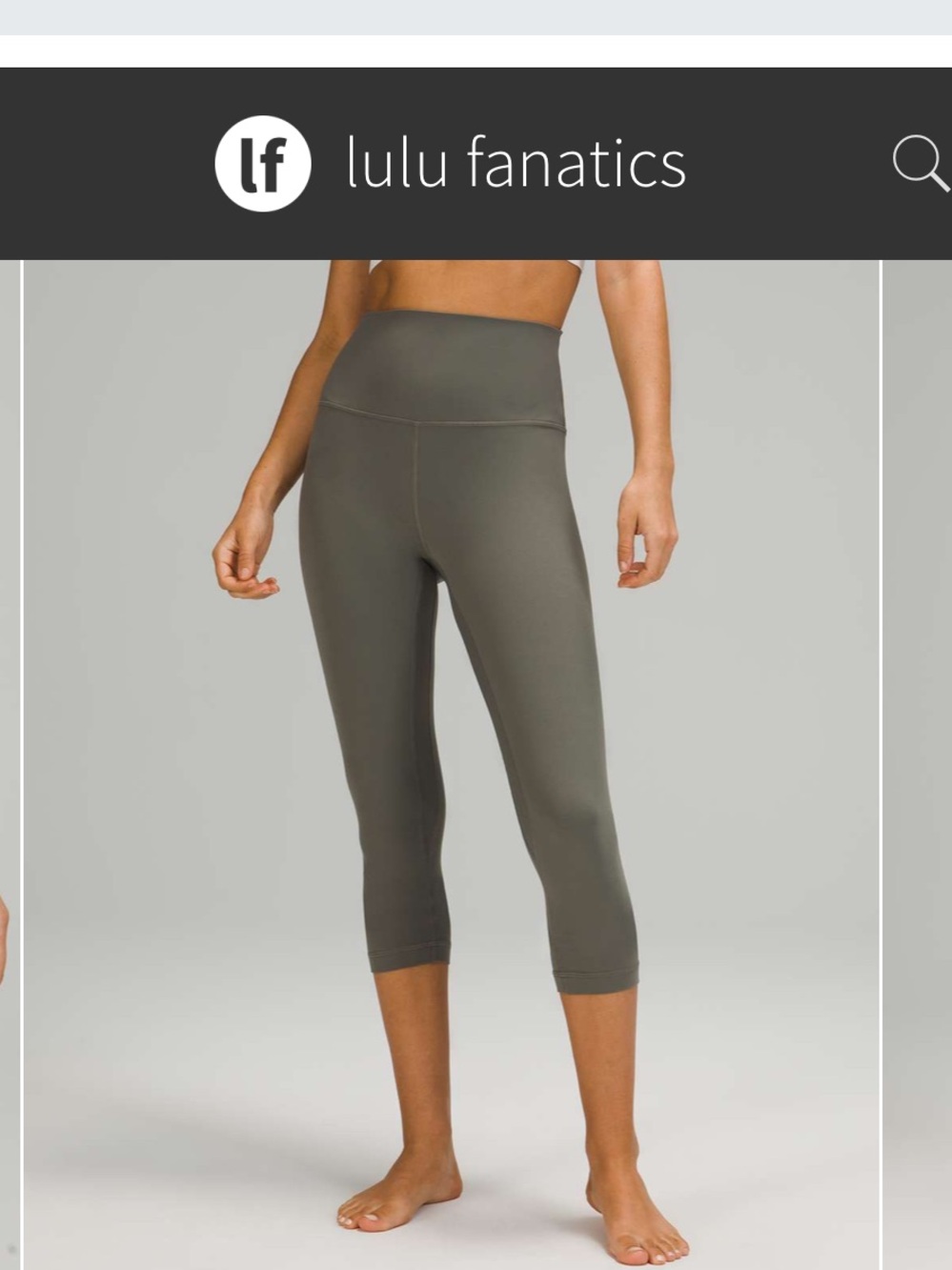 Lululemon Align Crop 21" Sz 6 Grey Sage Green Nulu Quiet Luxury Workout 6151